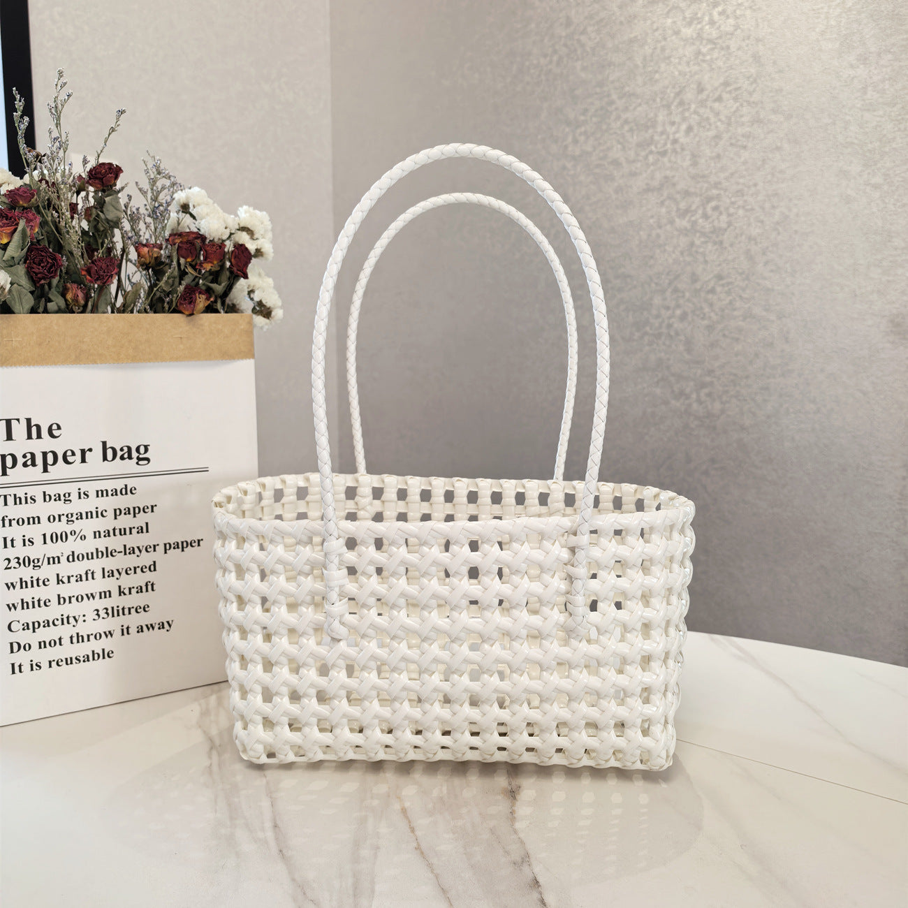 Skeleton Mesh Plastic Woven Bag