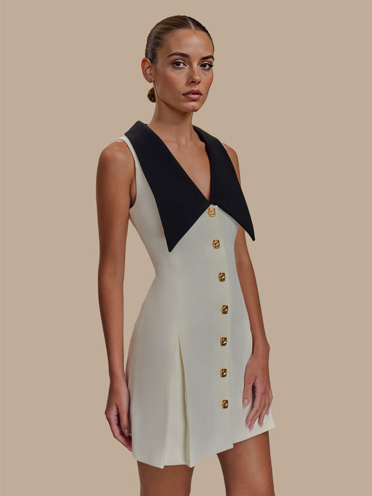 Classic Dress with Lapel Collar