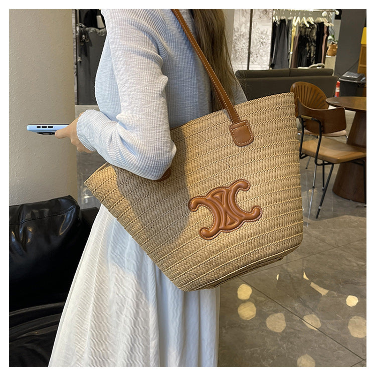 Braided Shoulder Crossbody Tote Bag