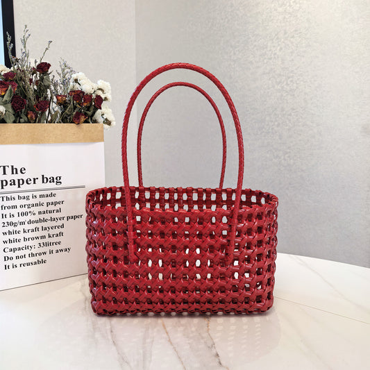 Skeleton Mesh Plastic Woven Bag