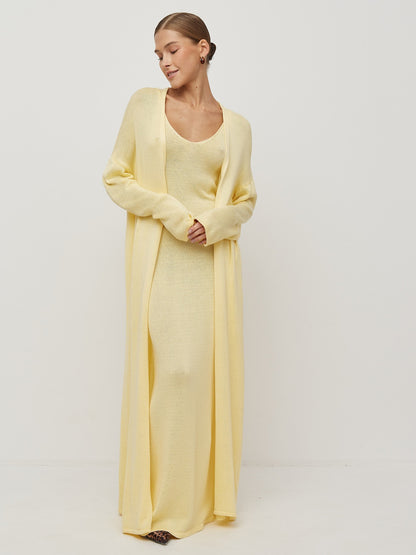 Knit Tank Maxi Dress + Long Sleeve Cardigan Set
