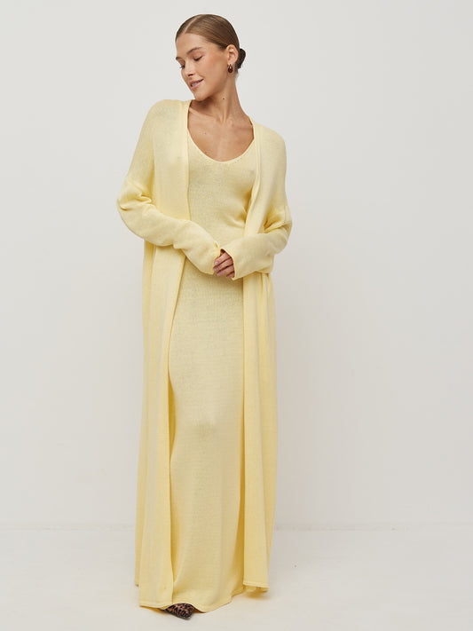 Knit Tank Maxi Dress + Long Sleeve Cardigan Set