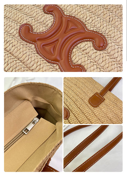 Braided Shoulder Crossbody Tote Bag