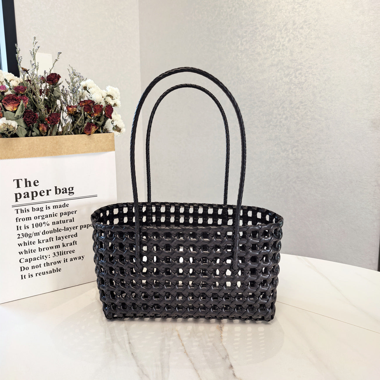 Skeleton Mesh Plastic Woven Bag
