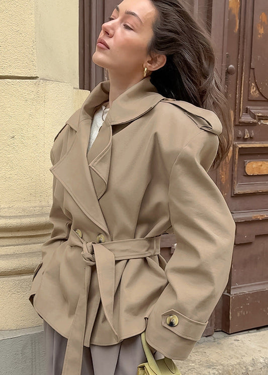 Elegant Tie-Waist Trench Coat