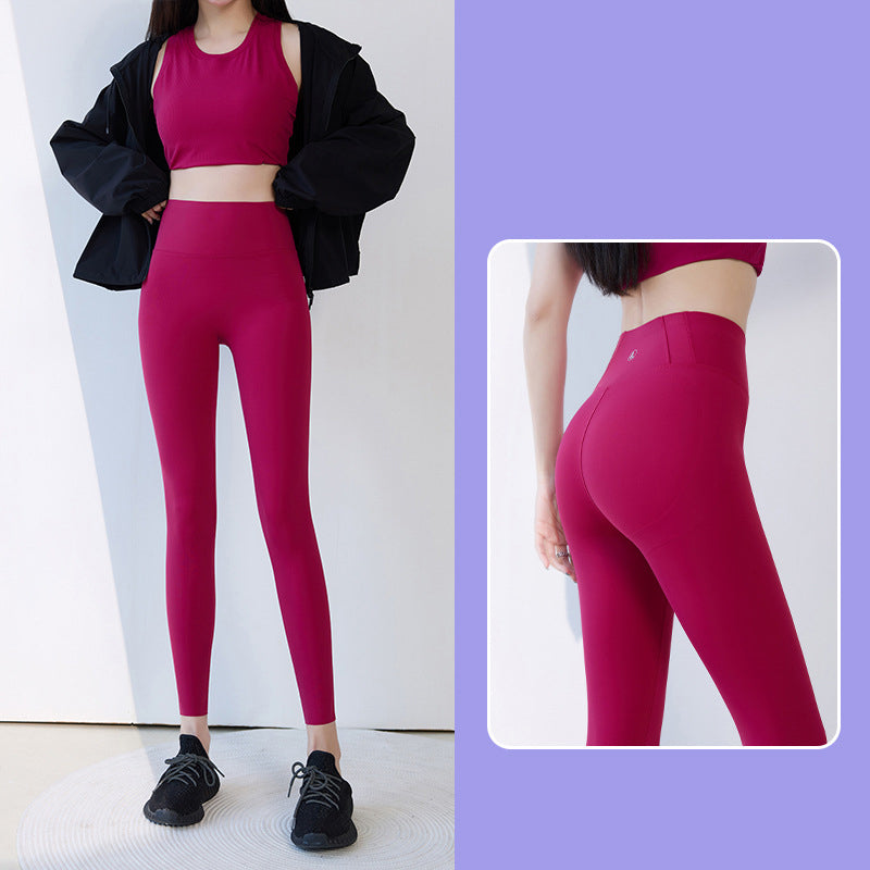 Solid Slim-Fit Yoga Pants