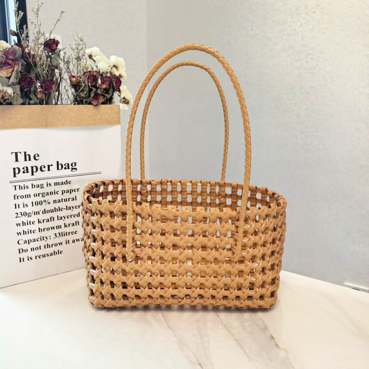 Skeleton Mesh Plastic Woven Bag