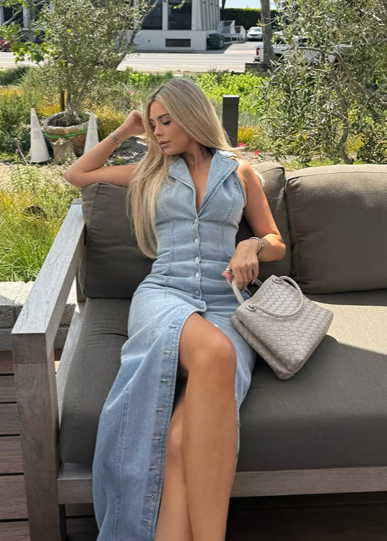 Chic Denim Maxi Dress