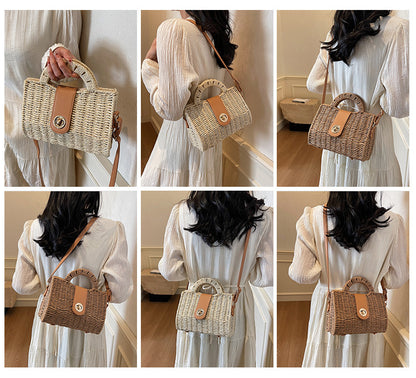 Fashion Commuter Woven Straw Crossbody & Handbag