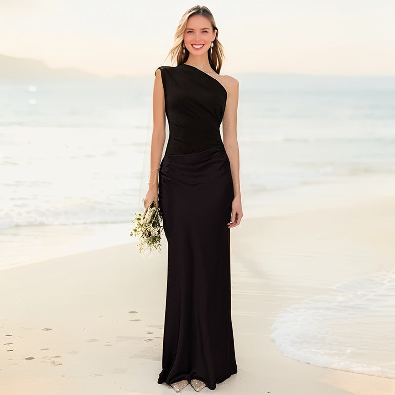 Spliced Backless Midi Dress