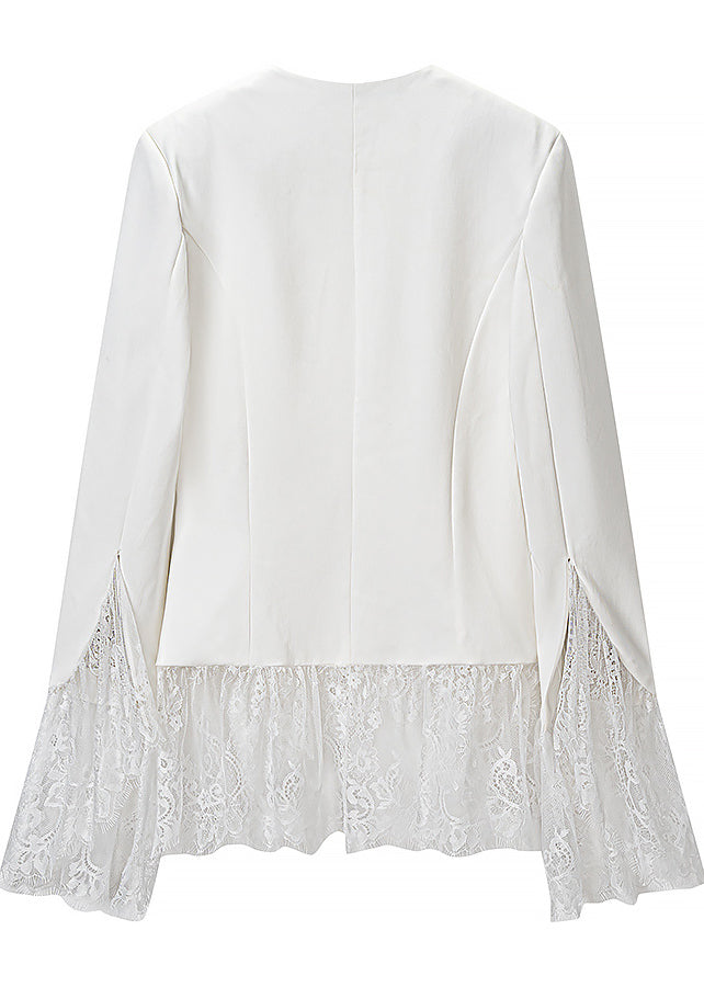 Elegant Lace Patchwork Blazer Dress Set