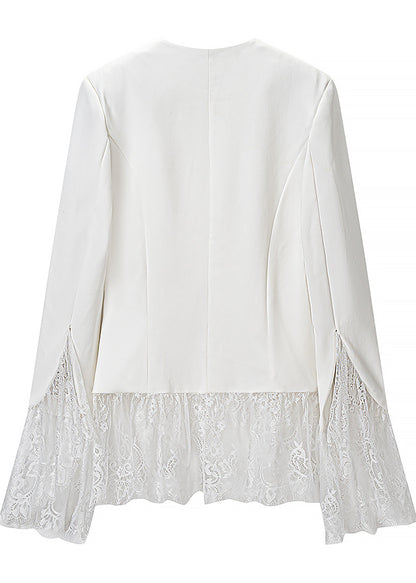 Elegant Lace Patchwork Blazer Dress Set