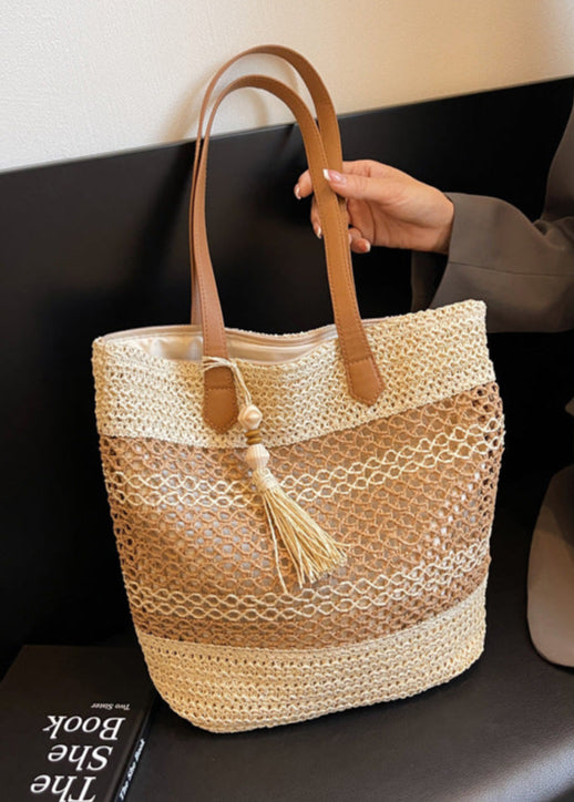 Large Capacity Handwoven Straw Tote Bag