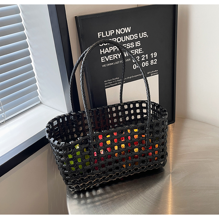 Skeleton Mesh Plastic Woven Bag