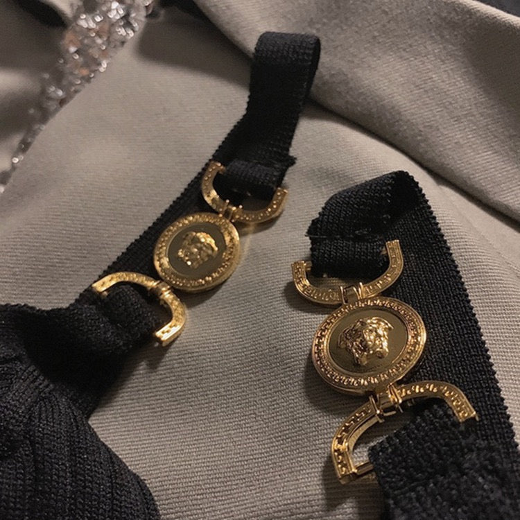 Metallic Strap Knit Tank Top