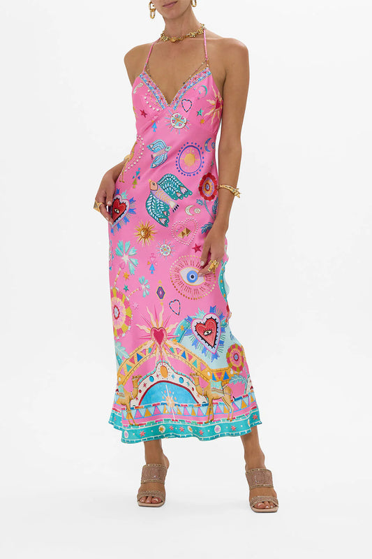 Floral Satin Summer Dress