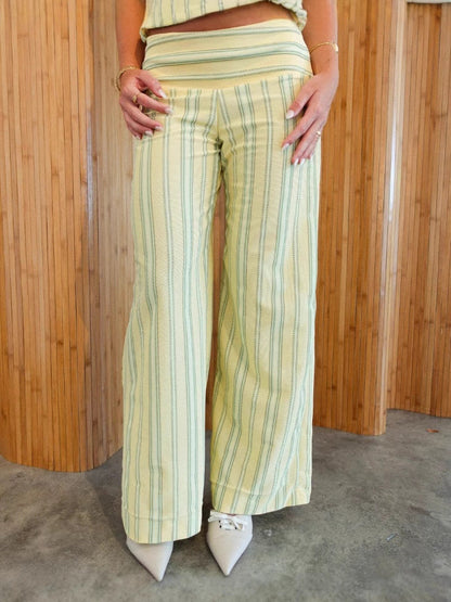 Chic Halter Top & Striped Pants Set