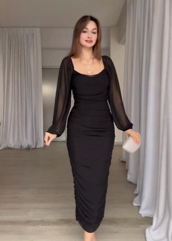 Elegant Pleated Maxi Dress