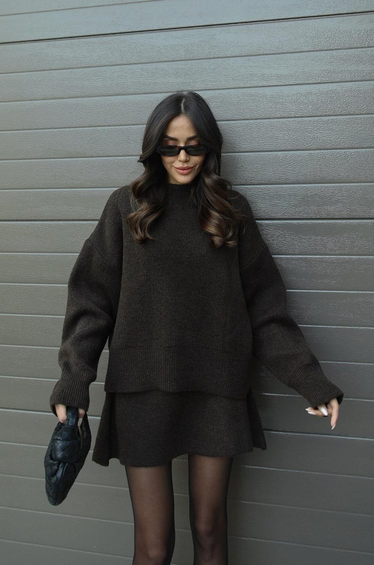 Violet Cozy Knit Outfit