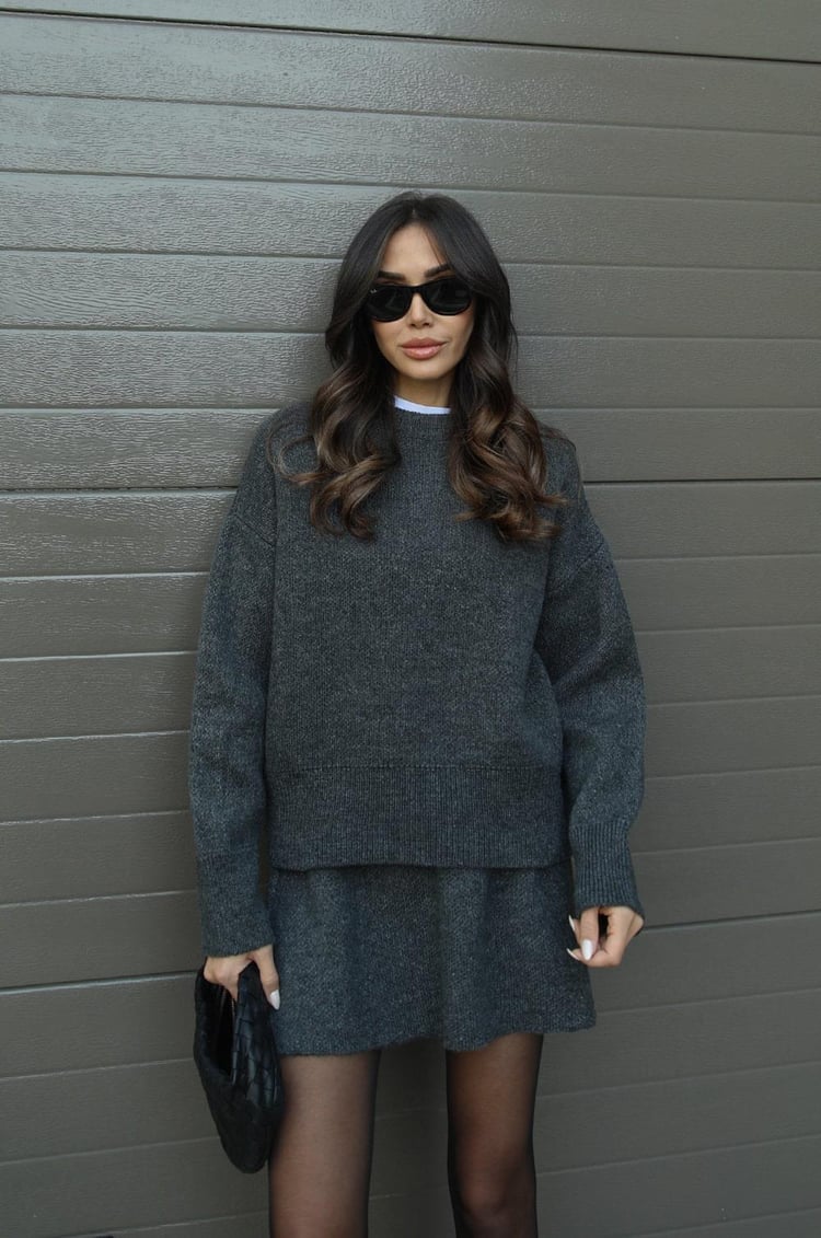 Violet Cozy Knit Outfit