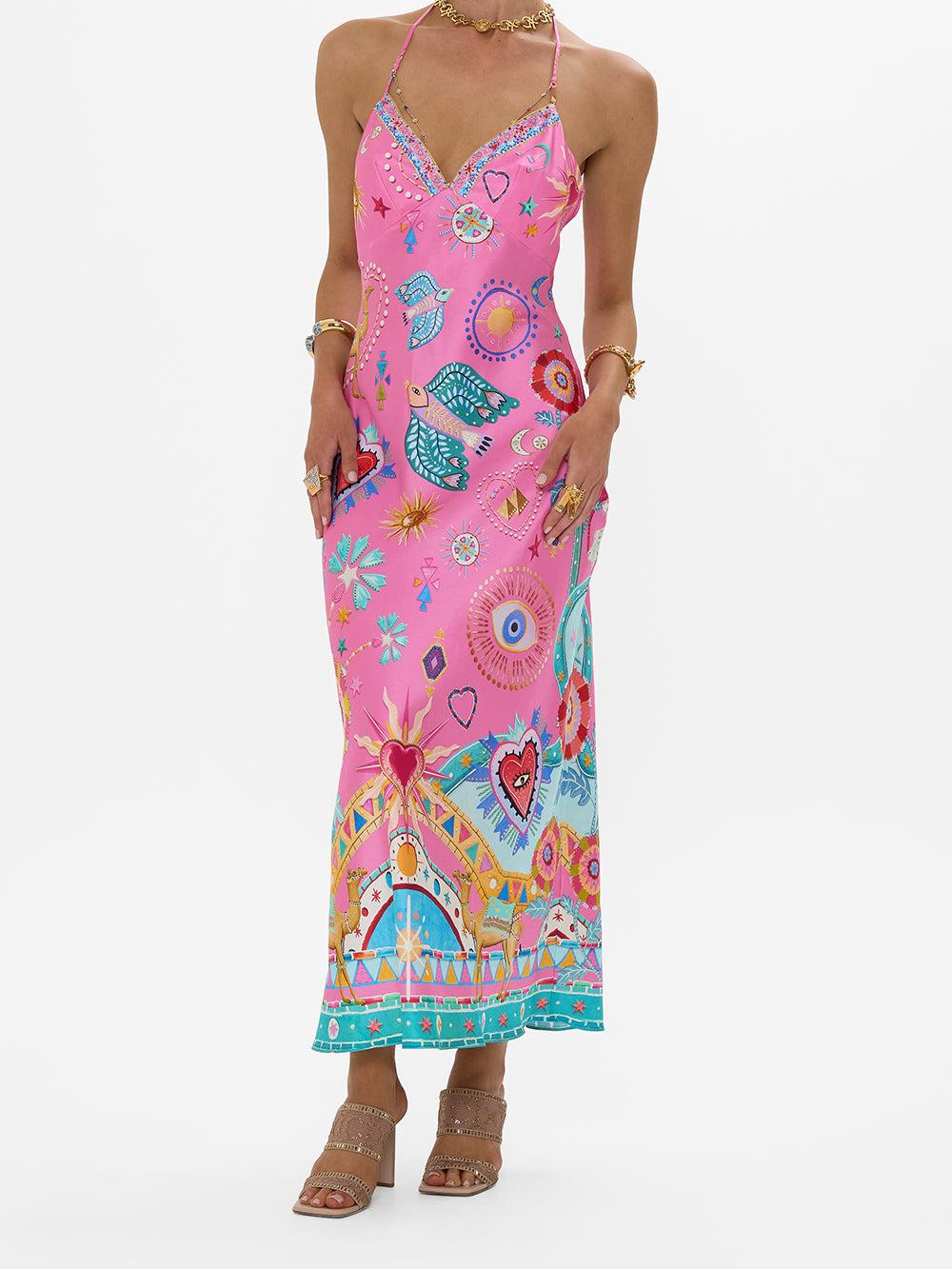 Floral Satin Summer Dress
