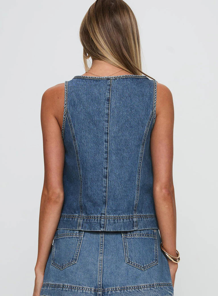 Stylish Denim Skirt Set
