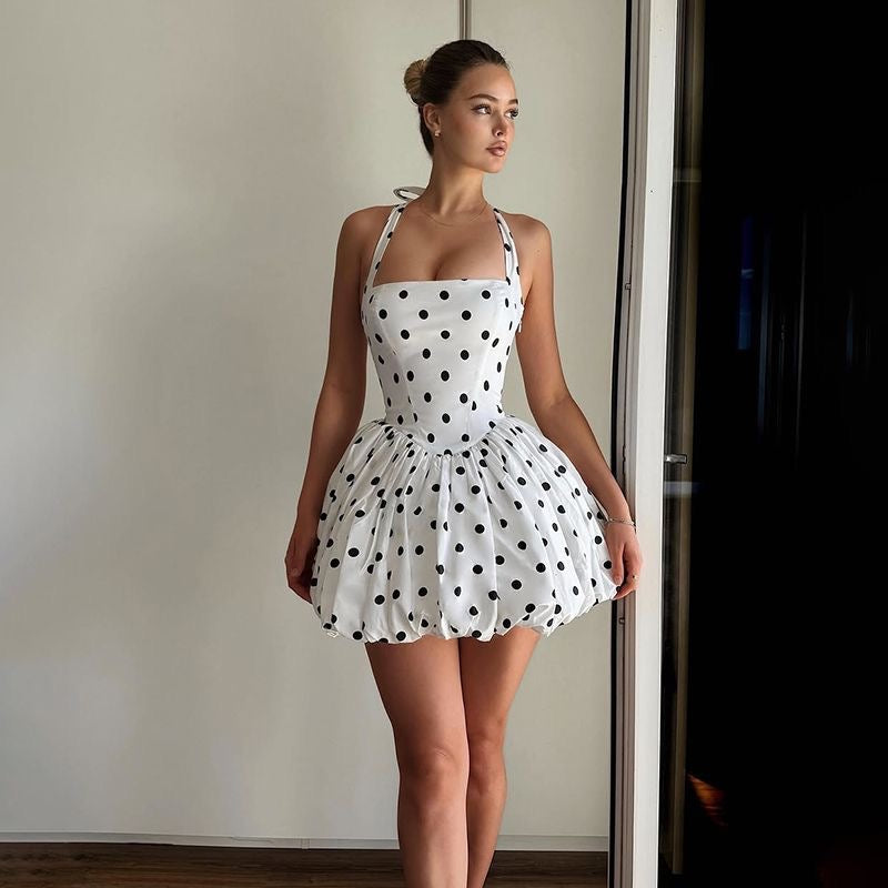 Classic Polka Dot Puff Dress