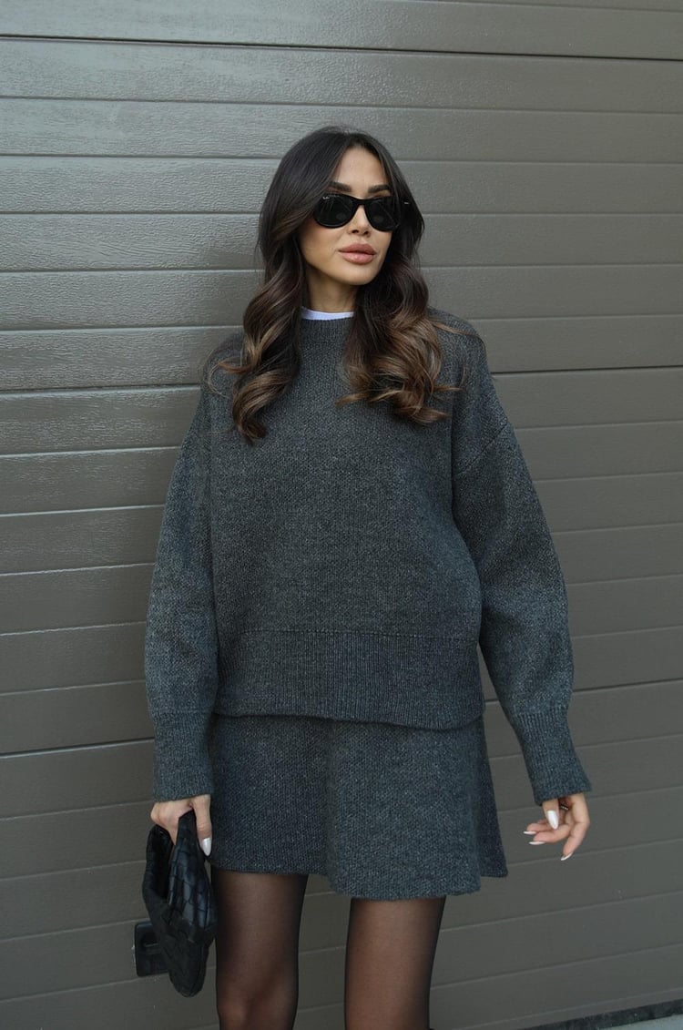 Violet Cozy Knit Outfit