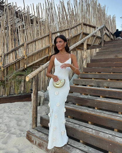 Elegant Floral Halter Dress
