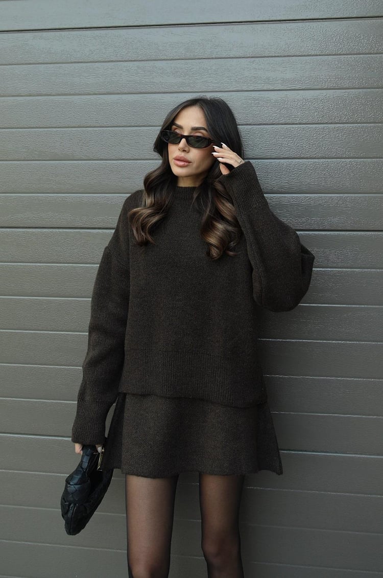 Violet Cozy Knit Outfit