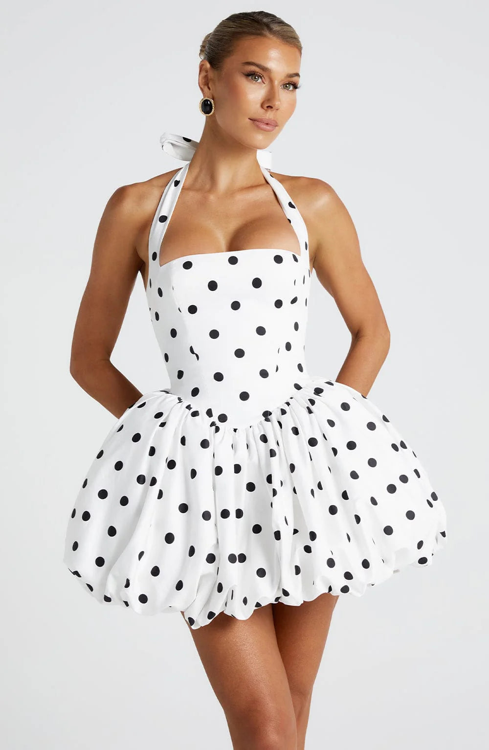 Classic Polka Dot Puff Dress