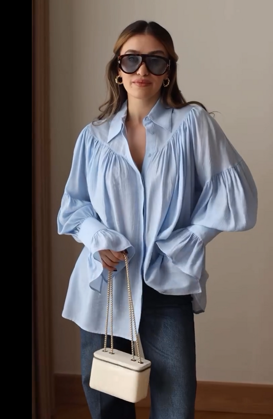 Chic Lantern Sleeve Blouse