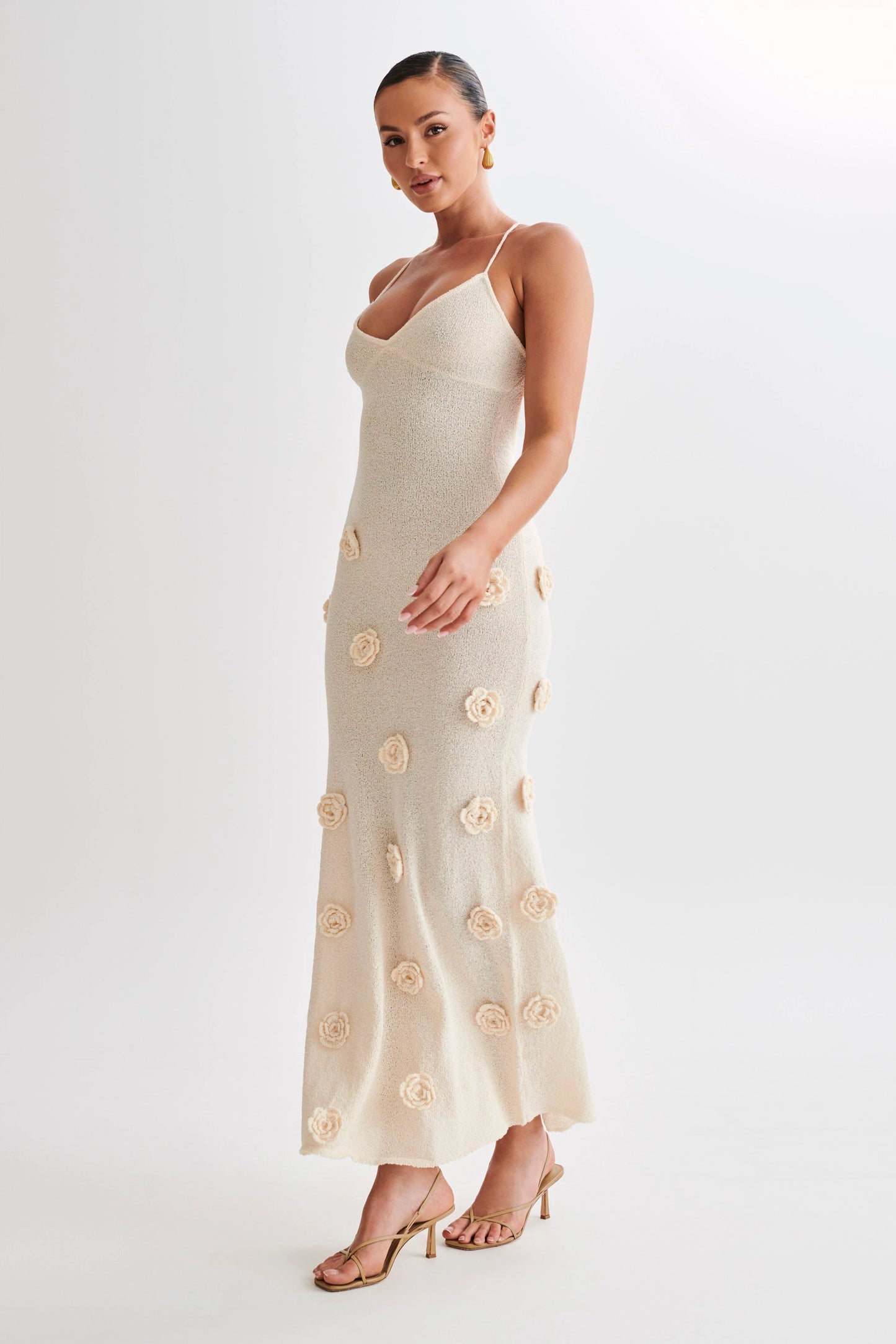 Elegant Floral Halter Dress