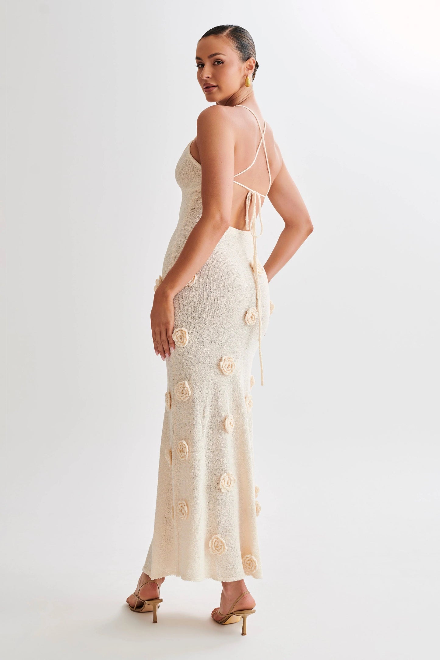 Elegant Floral Halter Dress